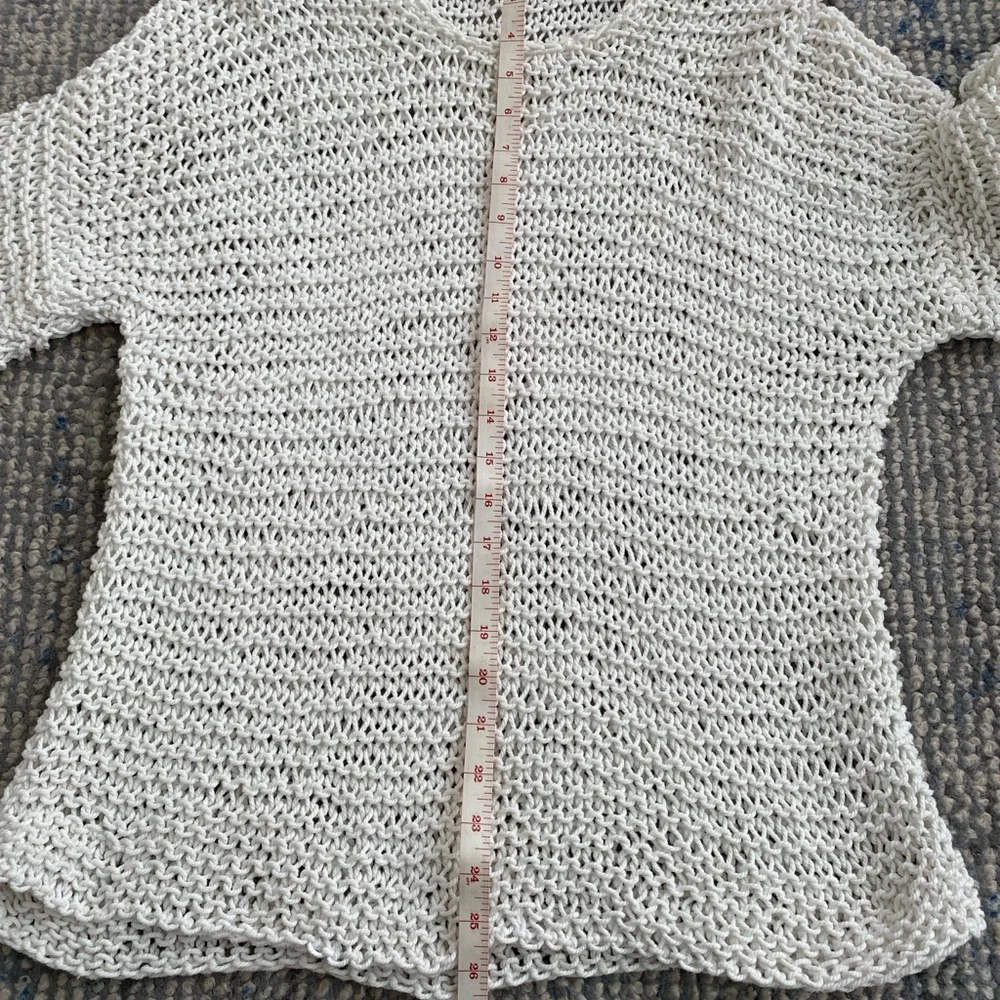 Mikoh White Open-Knit Lightweight Sweater